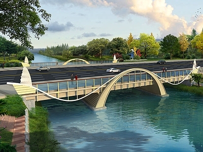 现代公路大桥 人行桥 跨河大桥