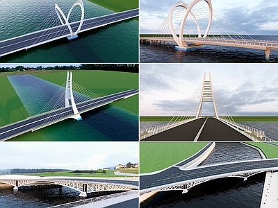 现代大桥 斜拉索桥 跨河大桥 悬索桥 桥梁 公路大桥