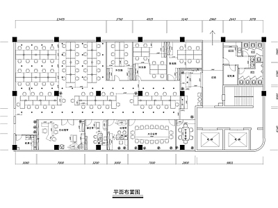 现代办公室平面 施工图