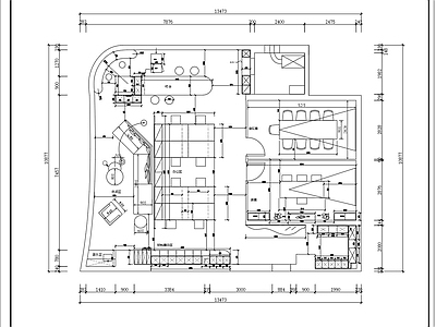 现代休闲异形办公室 施工图