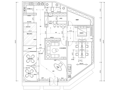 现代风格装饰公司平面布置图 施工图