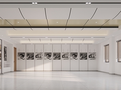 现代学校美术室 画室 展览室 美术室