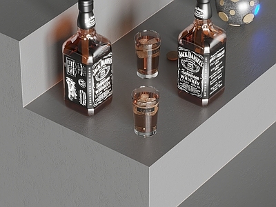酒水 酒杯酒瓶 玻璃杯 玻璃瓶 洋酒 酒具 冰块 威士忌 装饰灯