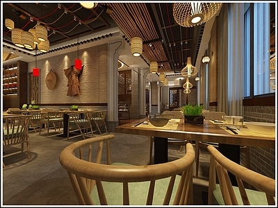 中式餐厅CAD 施工图 效果图