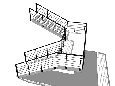 现代扶手楼梯 户外 金属