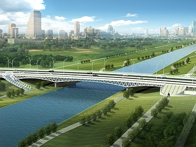 现代过河大桥 市政大桥 高架桥