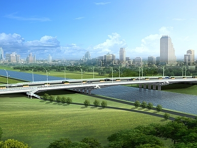 现代过河大桥 市政大桥 高架桥
