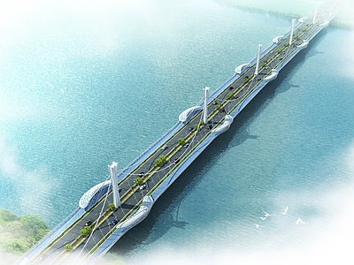 现代过河大桥 市政大桥 拉索桥