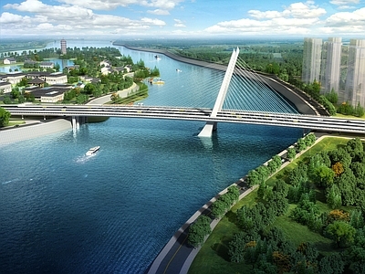 现代大桥 市政大桥 拉索桥 过河大桥