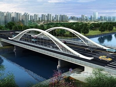 现代大桥 市政大桥 异形拱桥 过河大桥
