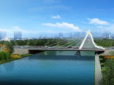 现代大桥 拉索桥 市政大桥 过河大桥