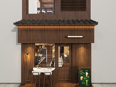 现代咖啡厅门头 咖啡店门头
