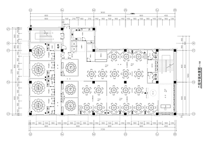1500m²三层餐厅后厨平面方案 施工图