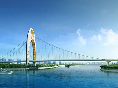 现代城市大桥 市政大桥 跨河大桥 拉索桥 吊桥