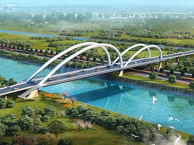 现代城市大桥 市政大桥 跨河大桥 拉索桥 斜拉桥