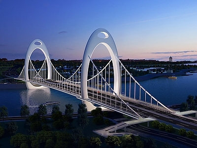 现代城市大桥 市政大桥 跨河大桥 拉索桥 吊桥