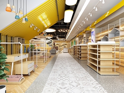 现代母婴店 头 货柜 收银台