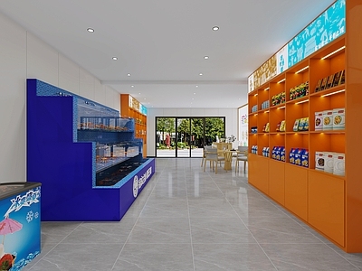 现代水产店模型