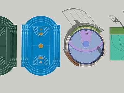 现代篮球场 创意篮球场 篮球场 户外篮球场