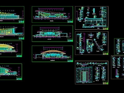 体育馆建筑结构水暖电 施工图 建筑通用节点