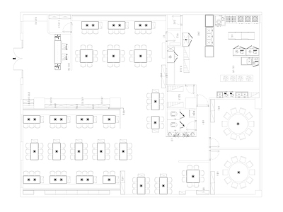 新中式370m²火锅店平面图 施工图