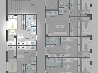 144m²5套小公寓平面方案 彩平图 公寓