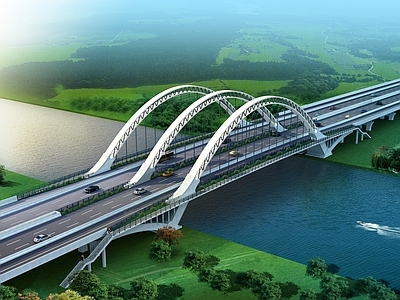 现代钢拱桥 市政大桥 公路大桥 跨河大桥
