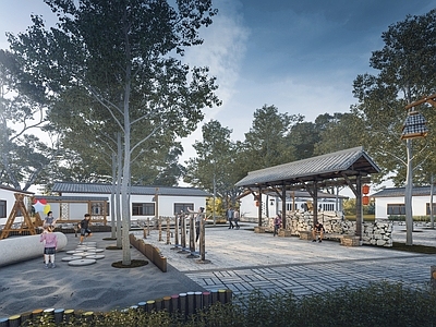 新中式广场景观 新农村活动区 乡村振兴
