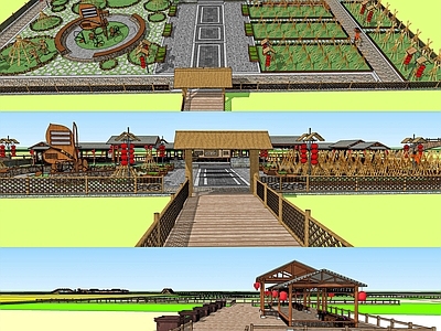 新中式农业观光园 美丽乡村生态园 农场采摘园