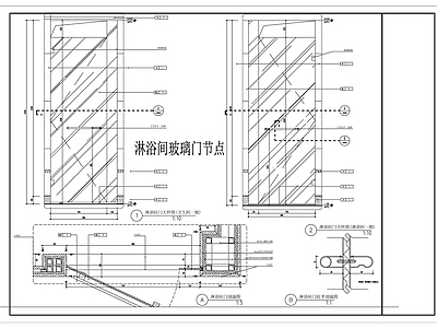 玻璃门移门节点 施工图 通用节点