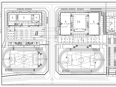 现代简约体育学校景观方案CAD 施工图