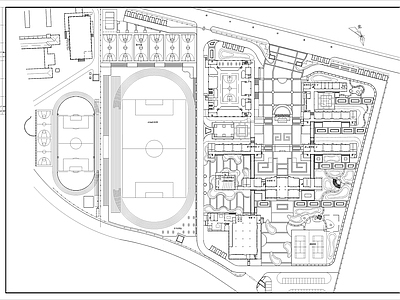 现代简约学校景观方案CAD 施工图