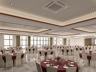 现代酒店宴会厅 宴会桌椅 酒席 接待厅 餐桌椅 多功能厅