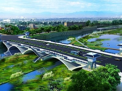 新中式公路大桥 市政大桥 跨河大桥