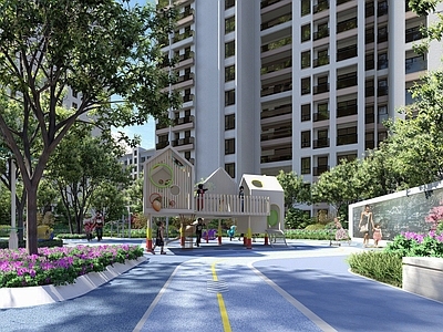 现代小区内部景观 住宅景观