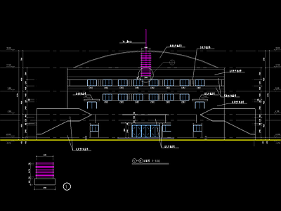3层学校体育馆建筑CAD 施工图