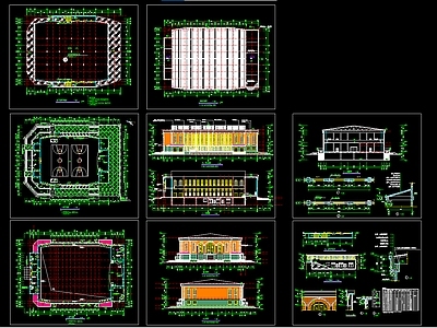 三层篮球体育馆建筑CAD 施工图