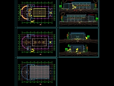 2层室内体育馆建筑设计图 施工图