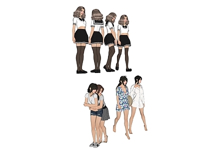 美女人物 走路购物 居家女孩