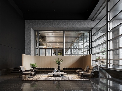 932Designs设计现代办公大厅接待区