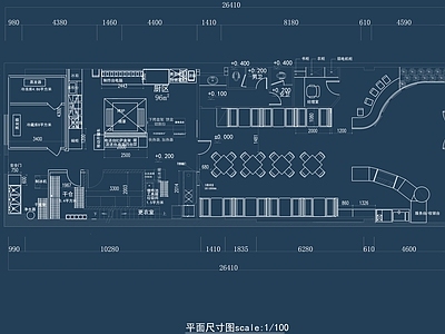 乐比萨店CAD平面图施工图