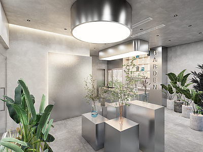 现代金属潮流花店