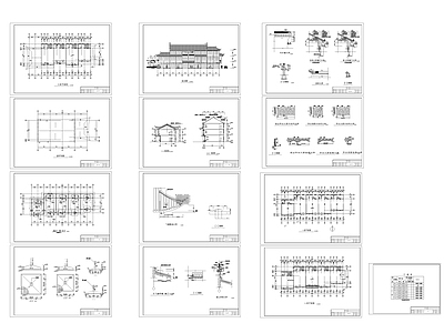 三层仿古商业建筑详图 施工图