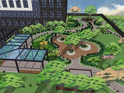 现代办公景观 屋顶花园
