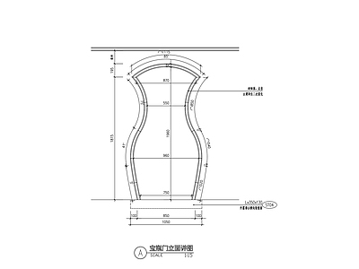 中式宝瓶门详图 施工图 景观小品