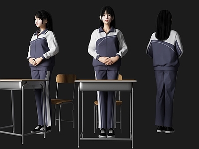 学生人物 课桌 女生