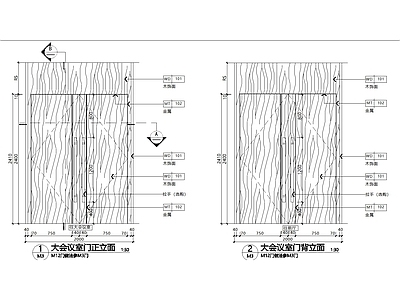 会议室木饰面双开门大样 通用节点