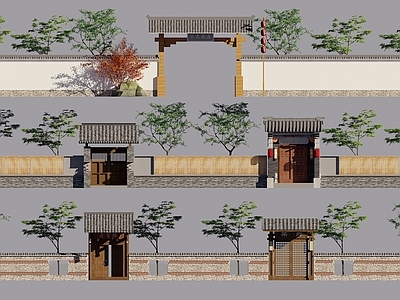 中式农家大门
