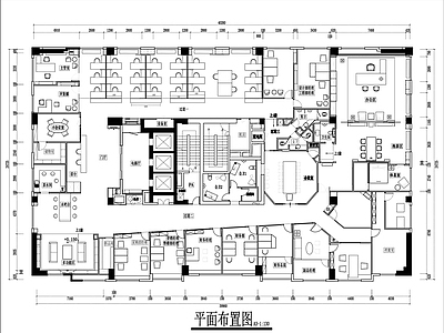 地产办公室平面图 施工图