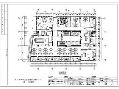 现代整层办公空间平面系统图 施工图